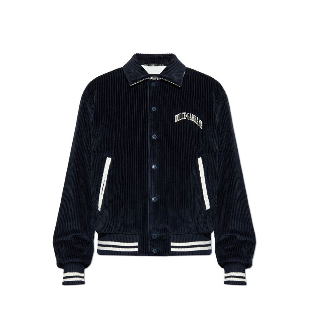 Corduroy jacket with embroidered logo